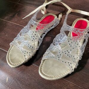 Cesare Paciotti Gold and Clear Women's Sandals